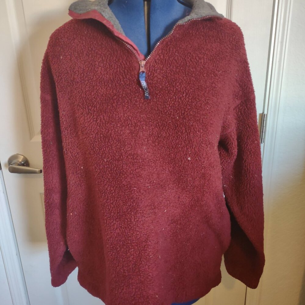 Bugle Boy Red Zip Turtleneck Sweater Size L 100% Polyester